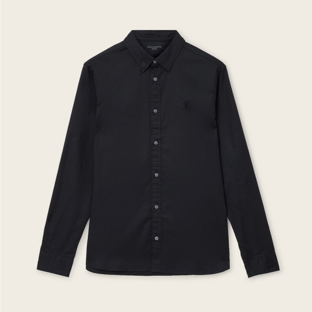 All Saints Black Casual Button Down Shirt